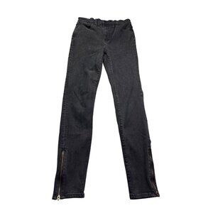 Madewell Womens Black 11" Roadtripper Skinny Jeans Size 28 Tall Zipper Ankles